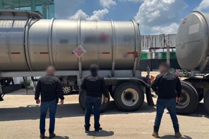 Guardia Nacional decomisa 30 mil litros de huachicol en pipas que viajaban de Estados Unidos