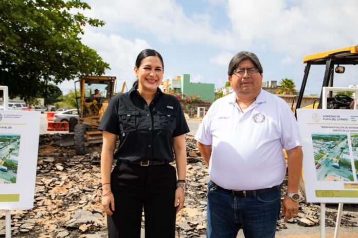 Estefanía Mercado inicia histórica repavimentación de Avenida Mayapán con inversión superior a 18 millones de pesos