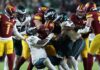 Eagles vs. Commanders: pelea masiva termina con tres expulsados en partido de la NFL