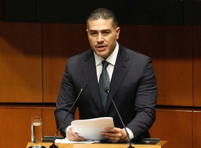 Omar García Harfuch, secretario de Seguridad y Protección Ciudadana, durante la conferencia en la que admitió que hay más funcionarios vinculados al Cártel de Sinaloa.