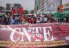 CNTE amenaza con nuevas protestas en CDMX previo al Mundial 2026 Integrantes de la CNTE durante protesta en Ciudad de México previo al Mundial 2026