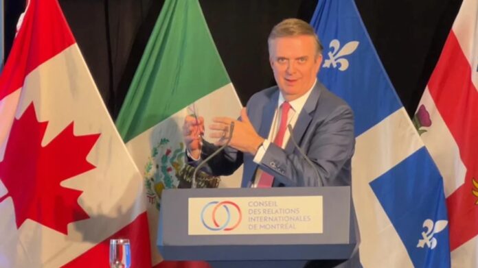 Marcelo Ebrard durante anuncio sobre nueva ronda de negociaciones del T-MEC entre México y Estados Unidos.