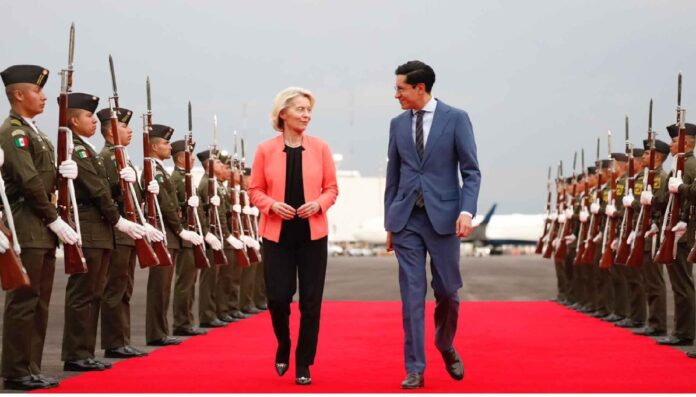 Ursula von der Leyen y António Costa llegan a México para fortalecer acuerdos en comercio y cooperación bilateral.