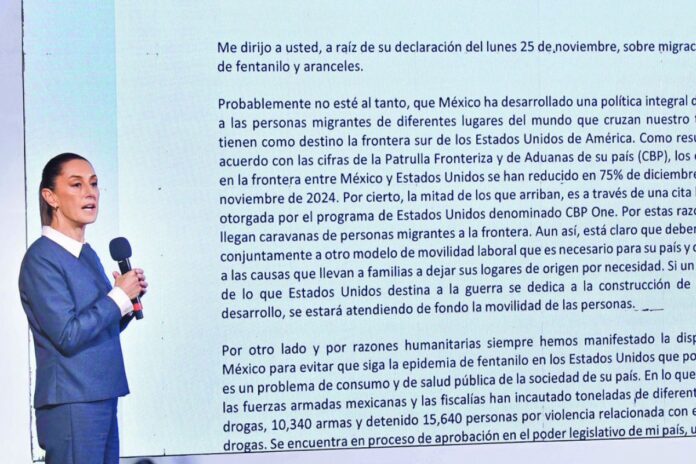 Claudia Sheinbaum envía cartas a Trump y Trudeau para defender cooperación trilateral del T-MEC