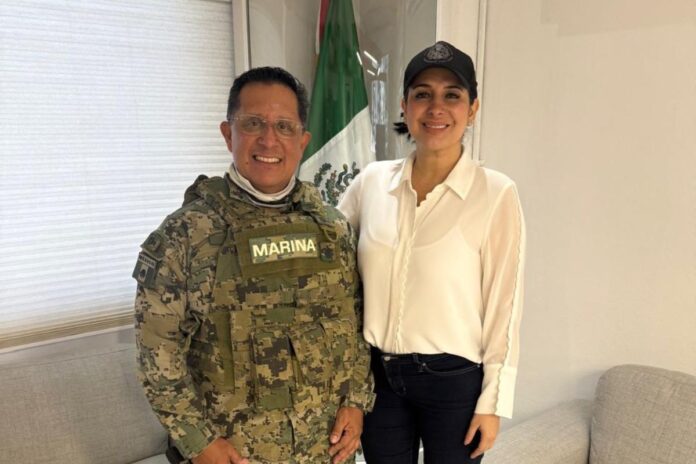 Estefanía Mercado refuerza la coordinación con la Marina para garantizar seguridad y limpieza de playas en Playa del Carmen
