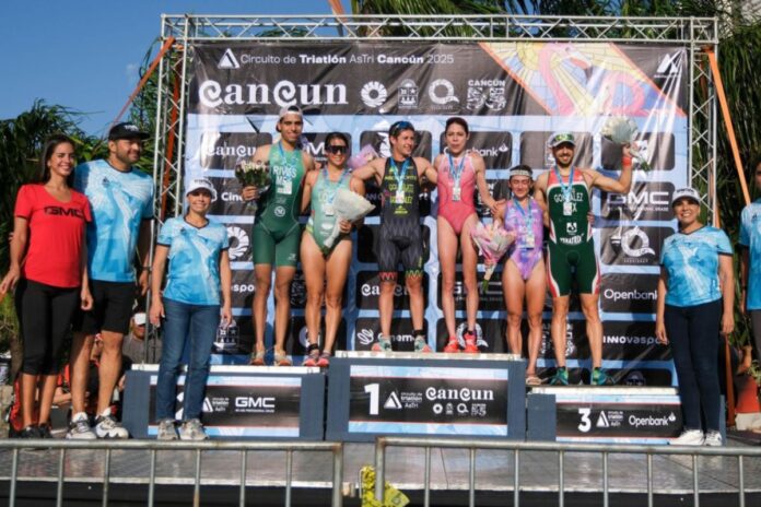 Mara Lezama da salida a más de mil atletas de 6 países que estuvieron en Triatlón Astri Cancún 2025