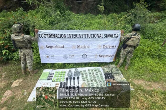 Marina desmantela narcocampamentos de Los Chapitos en Sinaloa: Hallan explosivos, armas y droga