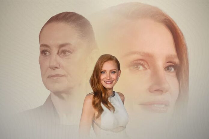 La actriz Jessica Chastain declara su admiración por Claudia Sheinbaum: 