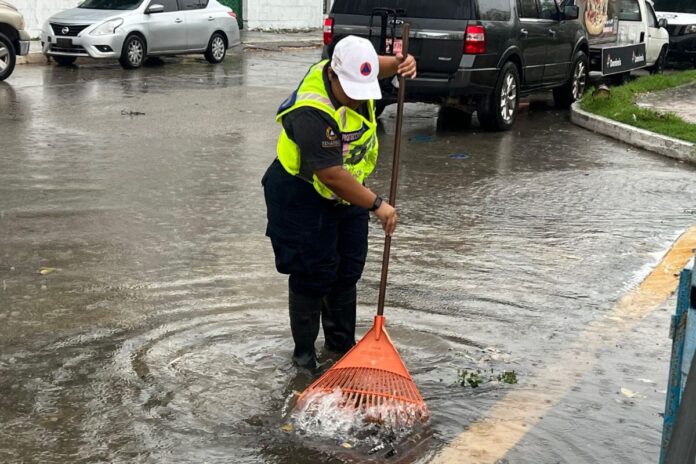 Brigadas de apoyo en acción: Estefanía Mercado enfrenta las lluvias en Playa del Carmen