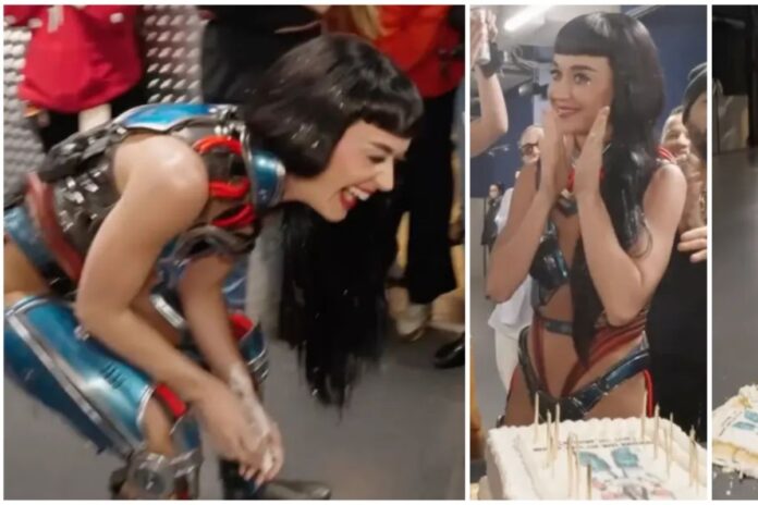 Katy Perry desata críticas por destrozar torta de cumpleaños Katy Perry desata críticas por destrozar torta de cumpleaños