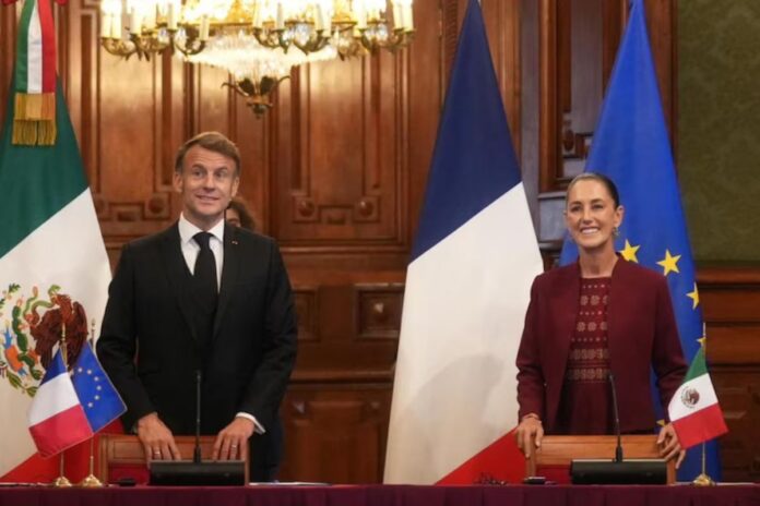 Claudia Sheinbaum y Emmanuel Macron firman acuerdos bilaterales