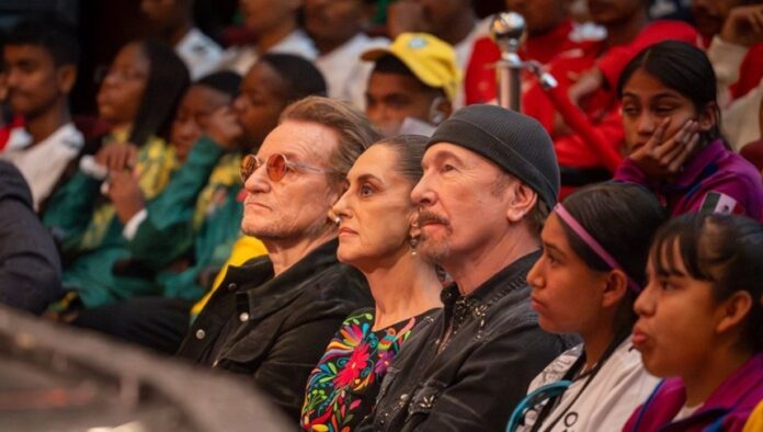 Claudia Sheinbaum, Bono y The Edge compartieron escenario.