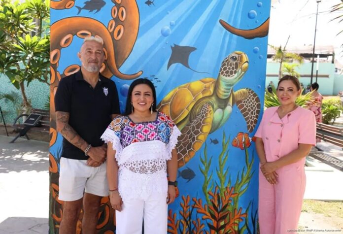 Blanca Merari Tziu presentó la renovación del Módulo de Atención al Visitante en el Parque Fundadores de Puerto Morelos.