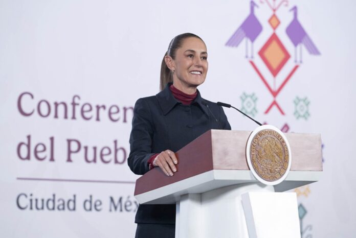 La presidenta Claudia Sheinbaum durante su conferencia donde se pronunció sobre el caso del exdirector de Pemex acusado de violencia de género.