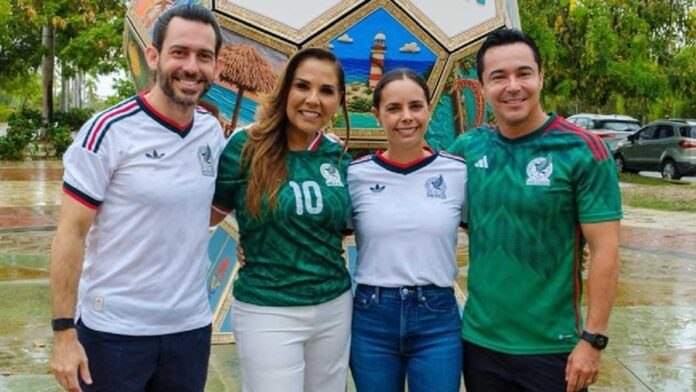 Mara Lezama recorre el Fut Fest instalado en Malecón Tajamar previo al inicio del Mundial 2026 en Cancún