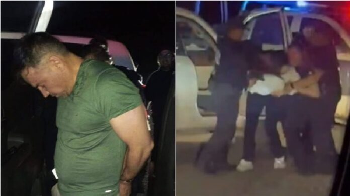 Antonio Flores Guerra y Tania Flores Guerra durante el operativo que derivó en su detención tras una persecución en Coahuila.