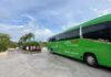 Selección de Uruguay llega a Playa del Carmen y desata ambiente mundialista Autobús oficial de la selección de Uruguay circula sobre la carretera entre Cancún y Playa del Carmen rumbo a su concentración para el Mundial 2026.