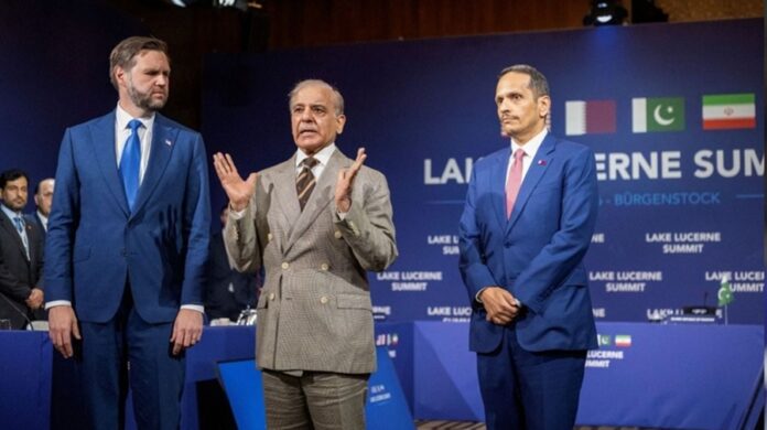 Delegaciones de Irán, Estados Unidos, Qatar y Pakistán participan en negociaciones para implementar un acuerdo de paz en Bürgenstock, Suiza.