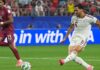 España apaga a Portugal y acaba con el sueño mundialista de Cristiano Ronaldo Mikel Merino dispara el balón para marcar el gol de la victoria de España ante Portugal en los octavos de final del Mundial 2026