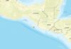 Sismo de magnitud 7.4 activa alerta de tsunami y genera réplicas frente a las costas de Chiapas Mapa del sur de México con una estrella que marca el epicentro del sismo frente a las costas de Chiapas.