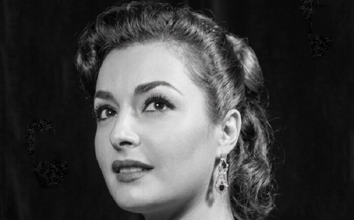 Retrato en blanco y negro de la actriz Elsa Aguirre.