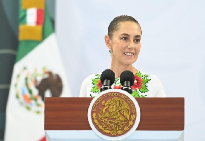 Claudia Sheinbaum durante una intervención pública en Quintana Roo.