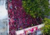 Más de 2 mil corredores unen deporte y solidaridad en la Run 2026 por la Justicia Social Vista aérea de cientos de participantes reunidos en la línea de salida de la carrera Run 2026.