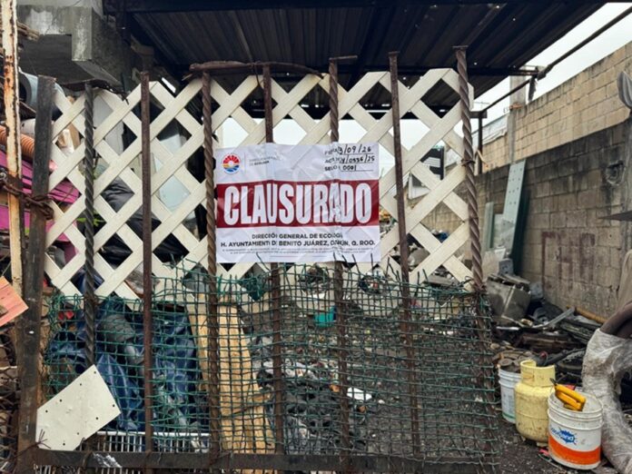 Predio clausurado por la Procuraduría de Protección al Ambiente de Quintana Roo por presuntas irregularidades en el manejo de residuos.