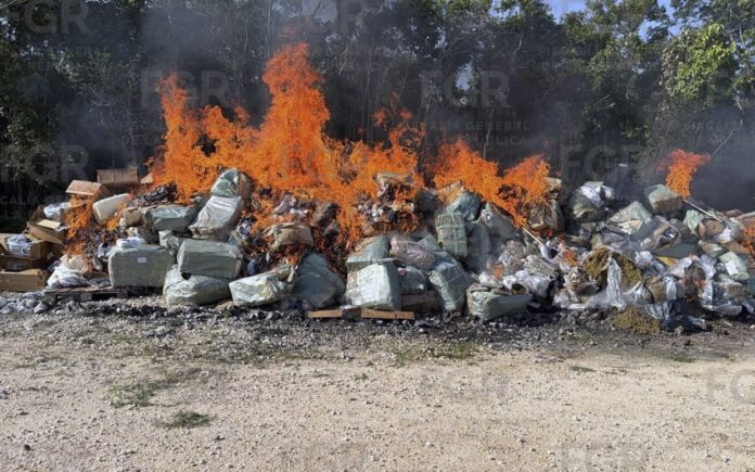 Destrucción de narcóticos en Quintana Roo