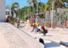 Paseo de las Sirenas avanza y transformará el Malecón Oriente de Isla Mujeres Obras Paseo de las Sirenas