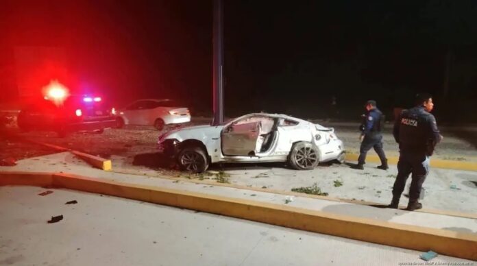 Accidente vial en filtro policial